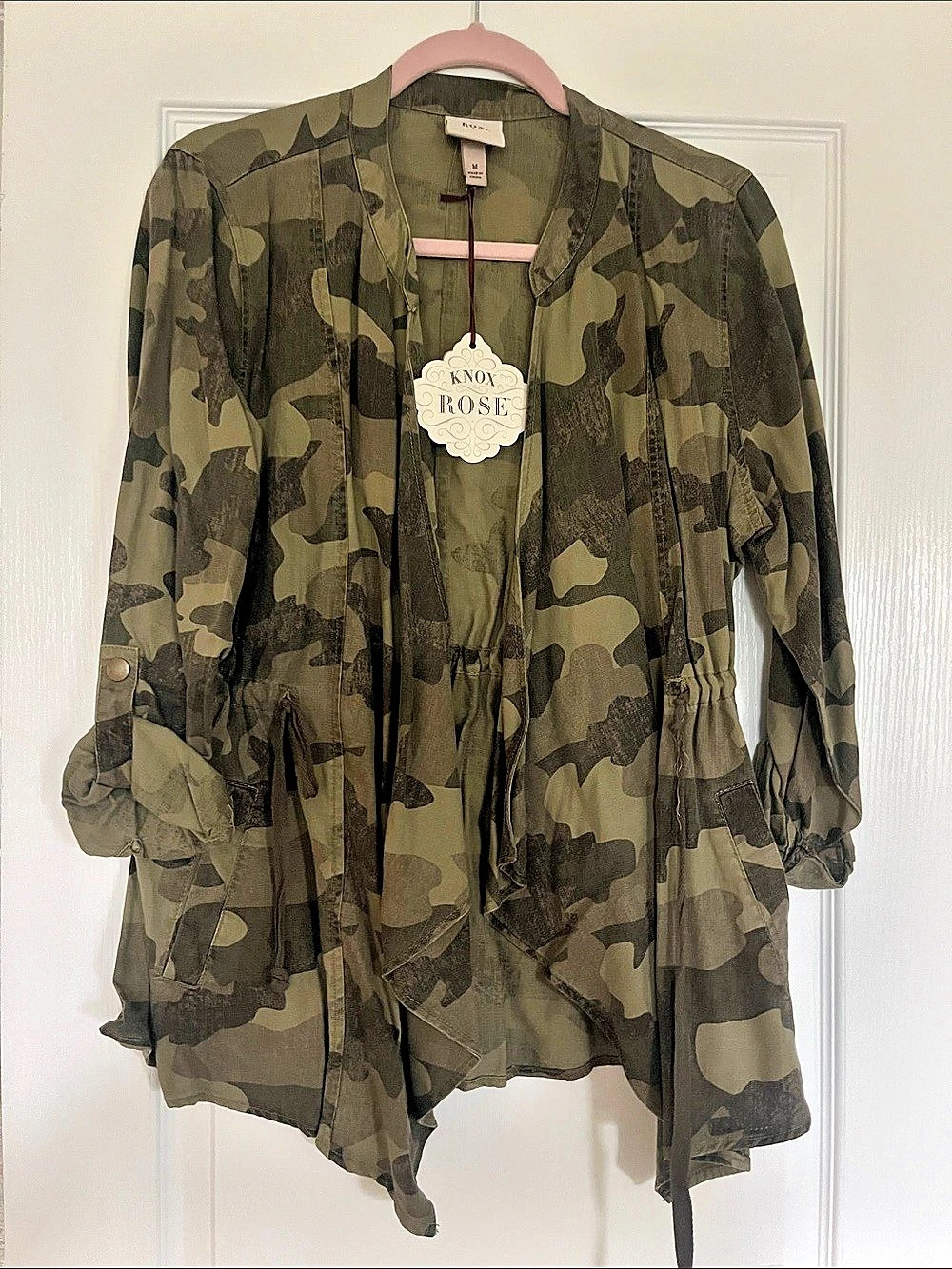 Knox Rose Camo Cinch Waistcoat Waist Jacket in Green Size Medium NWT